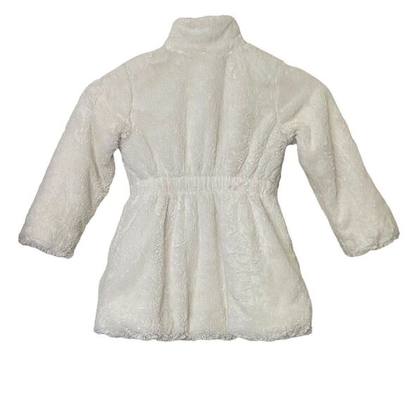 Juicy Couture Kids Girls Size 7 Cream Plush Peacoat Jacket Gold Buttons Lined - Picture 7 of 11